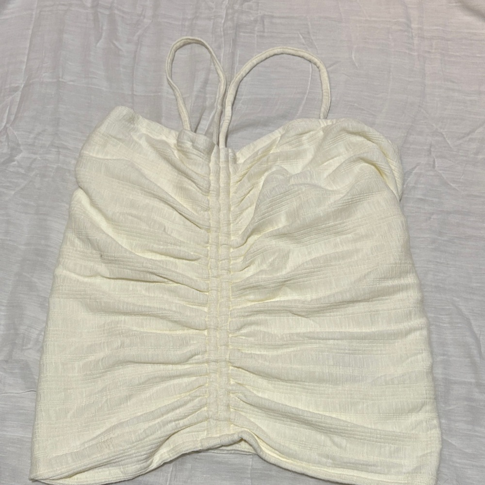 Anthropologie Cream Ruched Camisole